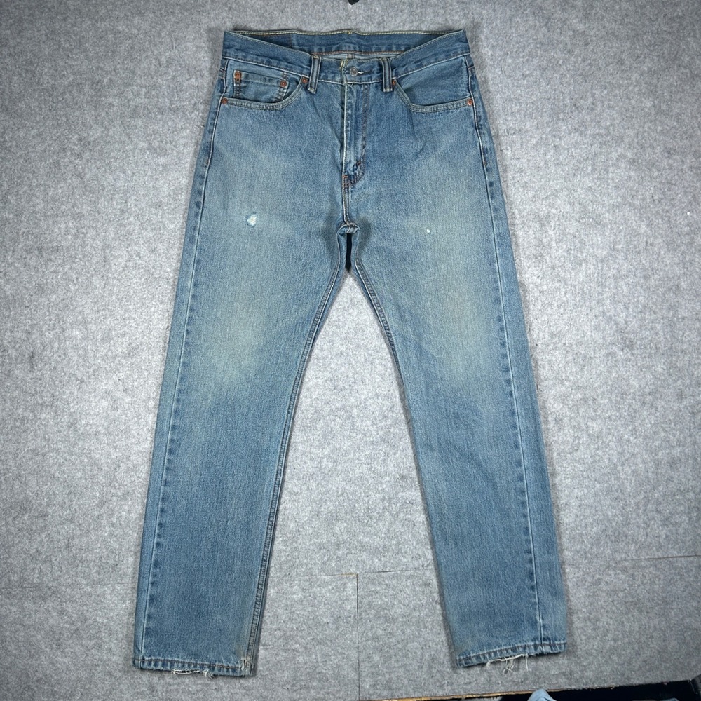 Levi's 505 Denim Jeans Mens 32x32 Blue Regular Fit Straight Leg Casual Workwear